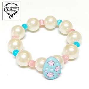 Blue & Pink Flower Easter 🐣 Egg Bracelet